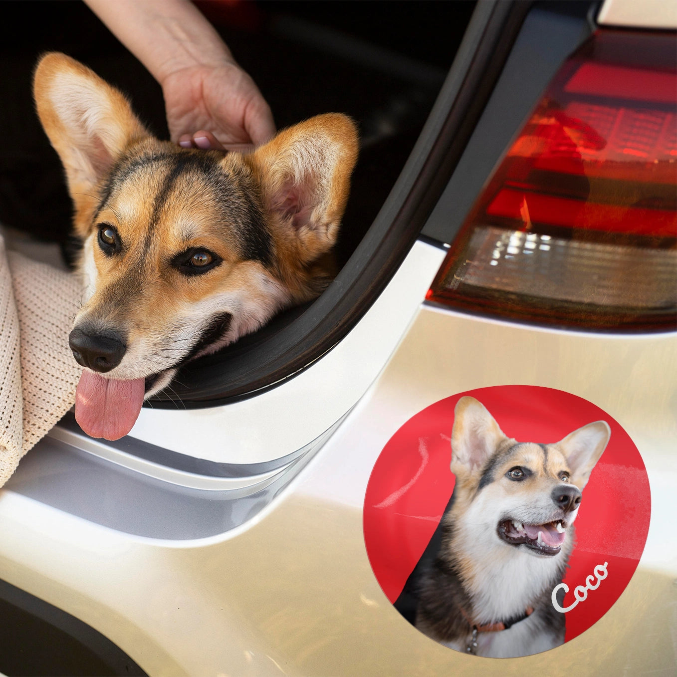 Personalisierter Autoaufkleber "Hundefoto"