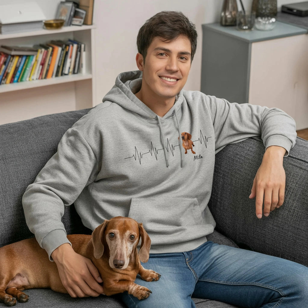 Personalisierter Hoodie ''Herzschlag Haustier''