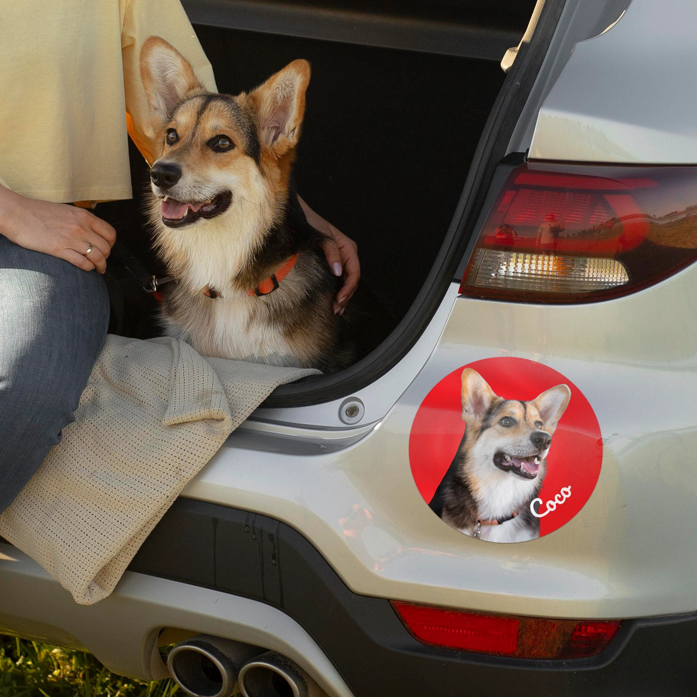 Personalisierter Autoaufkleber "Hundefoto"