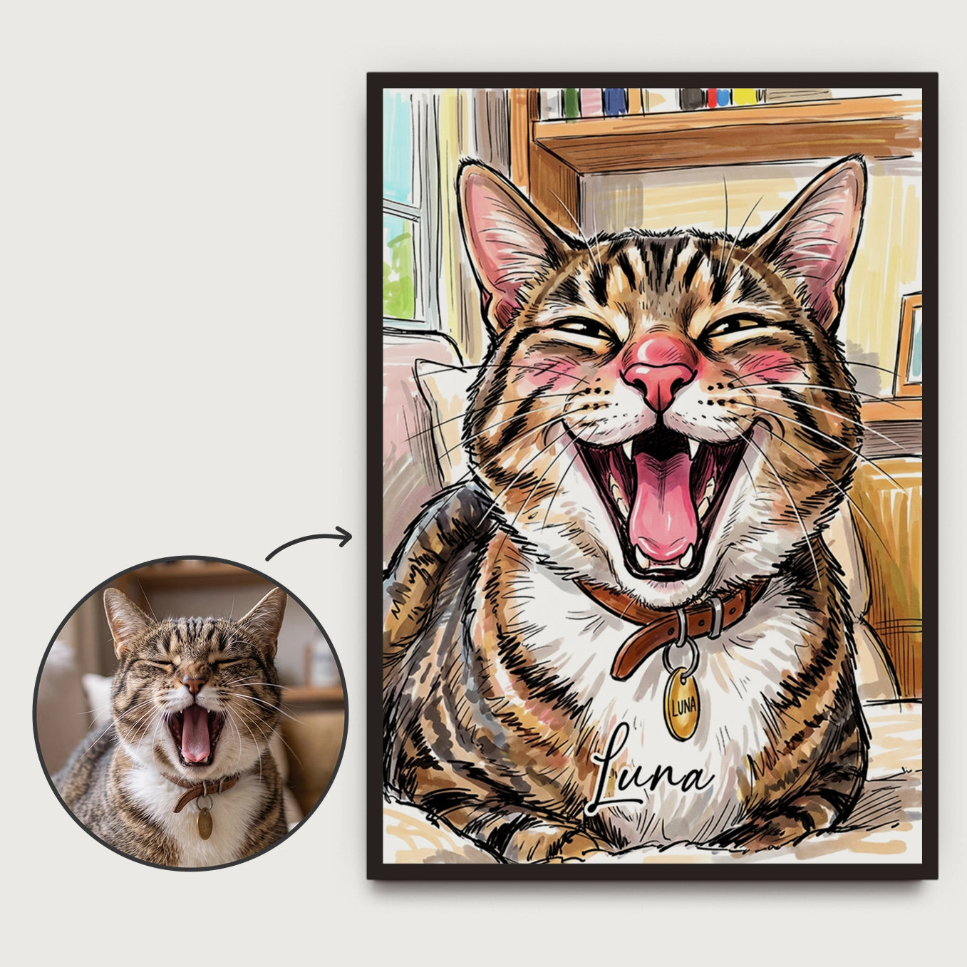 Personalisiertes Poster "Sketch Katze"