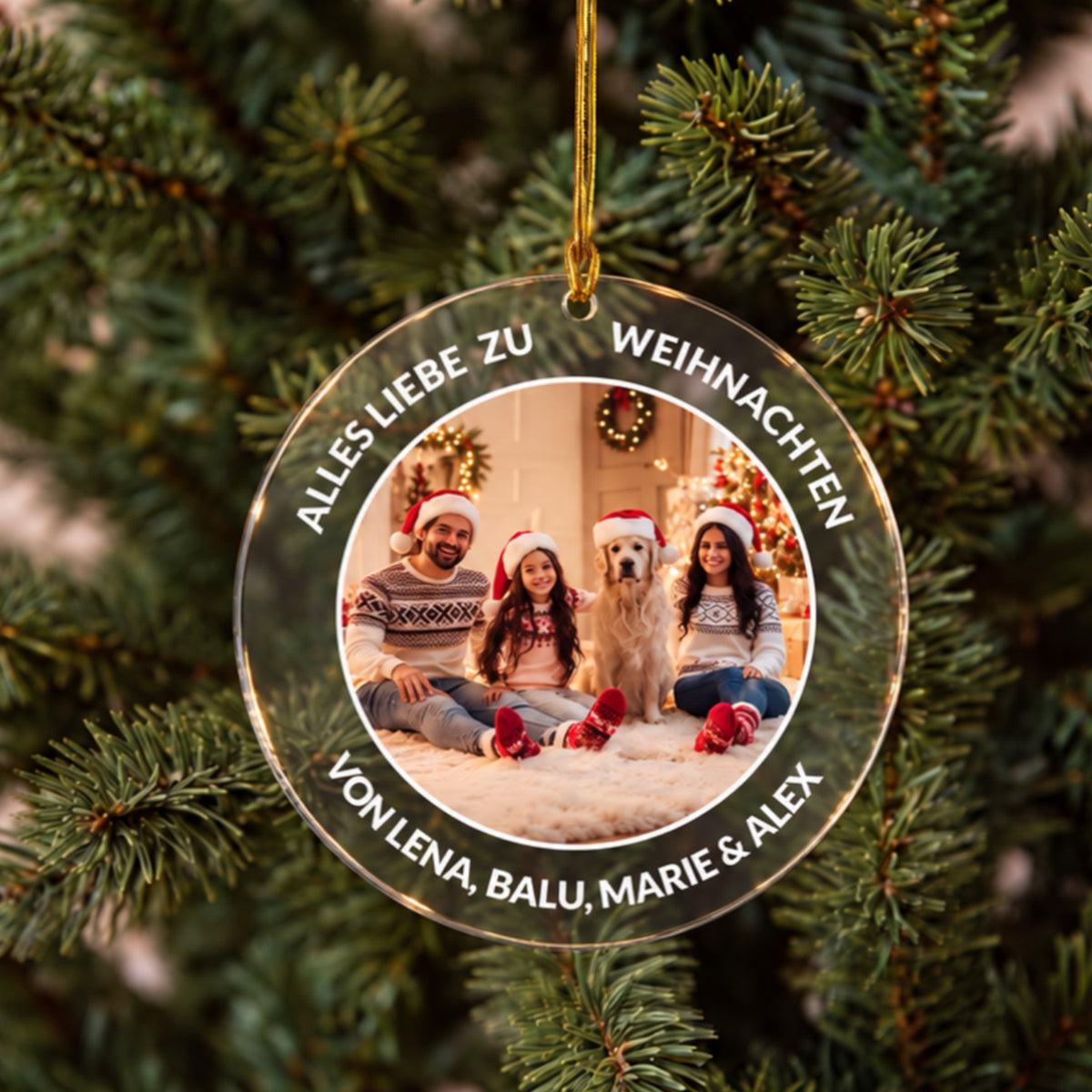 Weihnachtsbaumschmuck "Dein Foto & Text"
