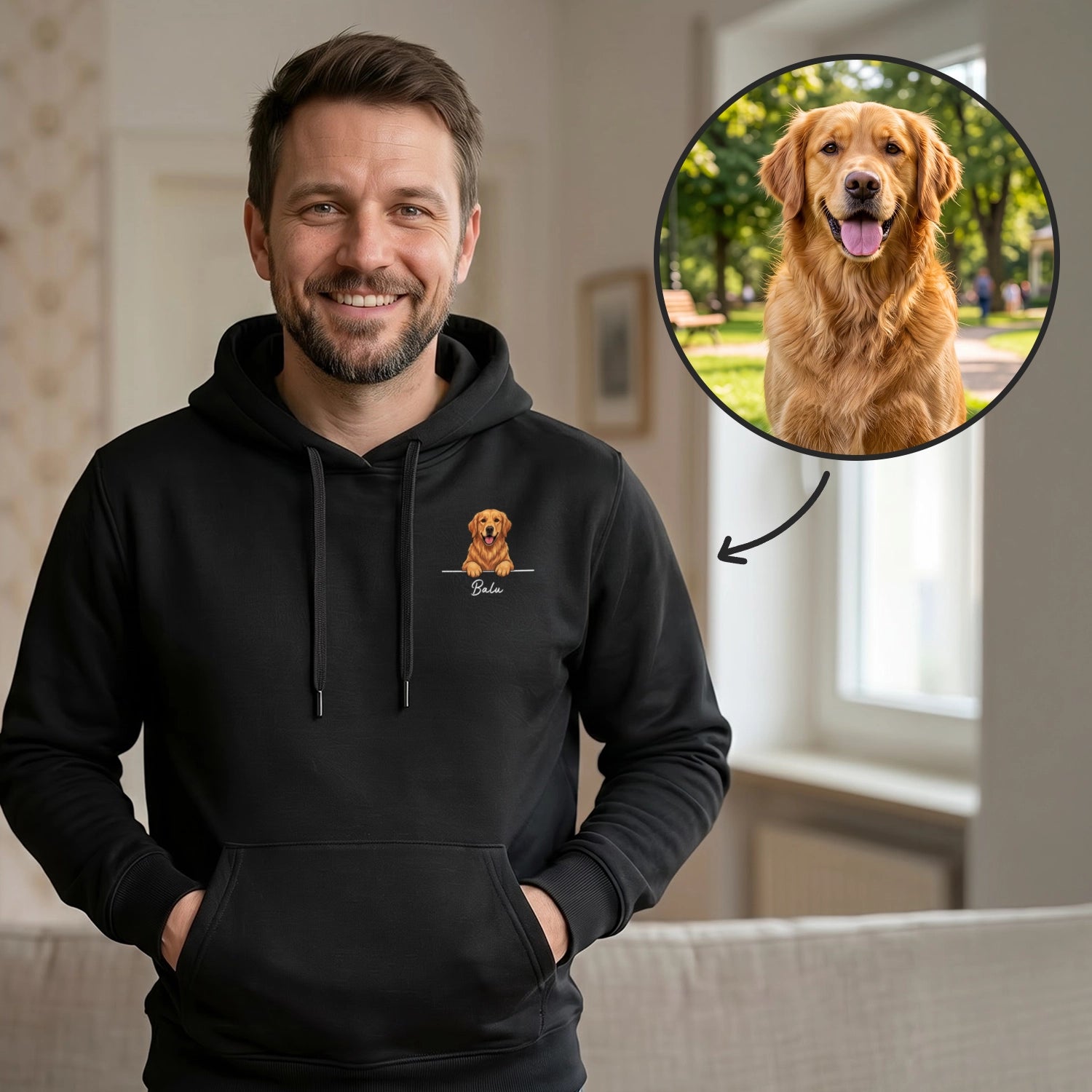 Personalisierter Hoodie "Cartoon Hund"
