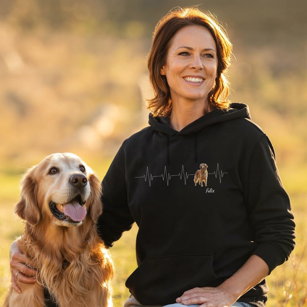 Personalisierter Hoodie ''Herzschlag Haustier''