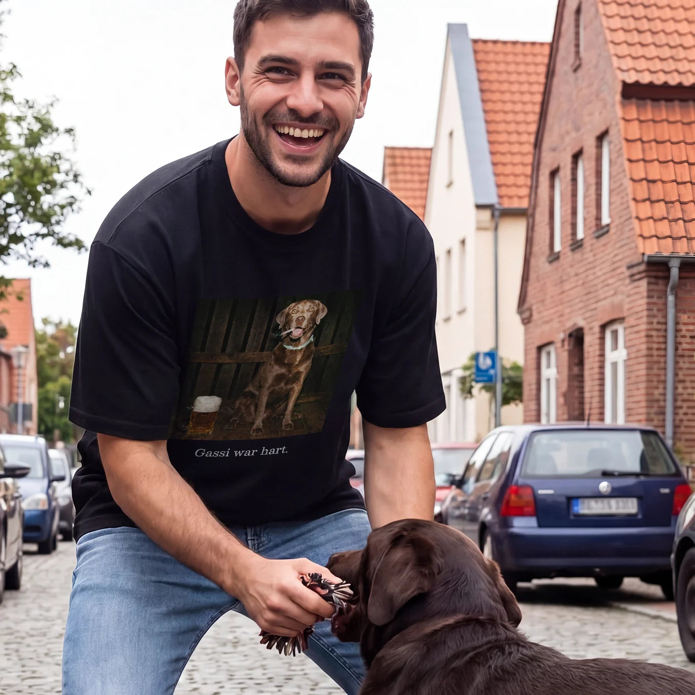 Personalisiertes T-Shirt "Gassi war hart"