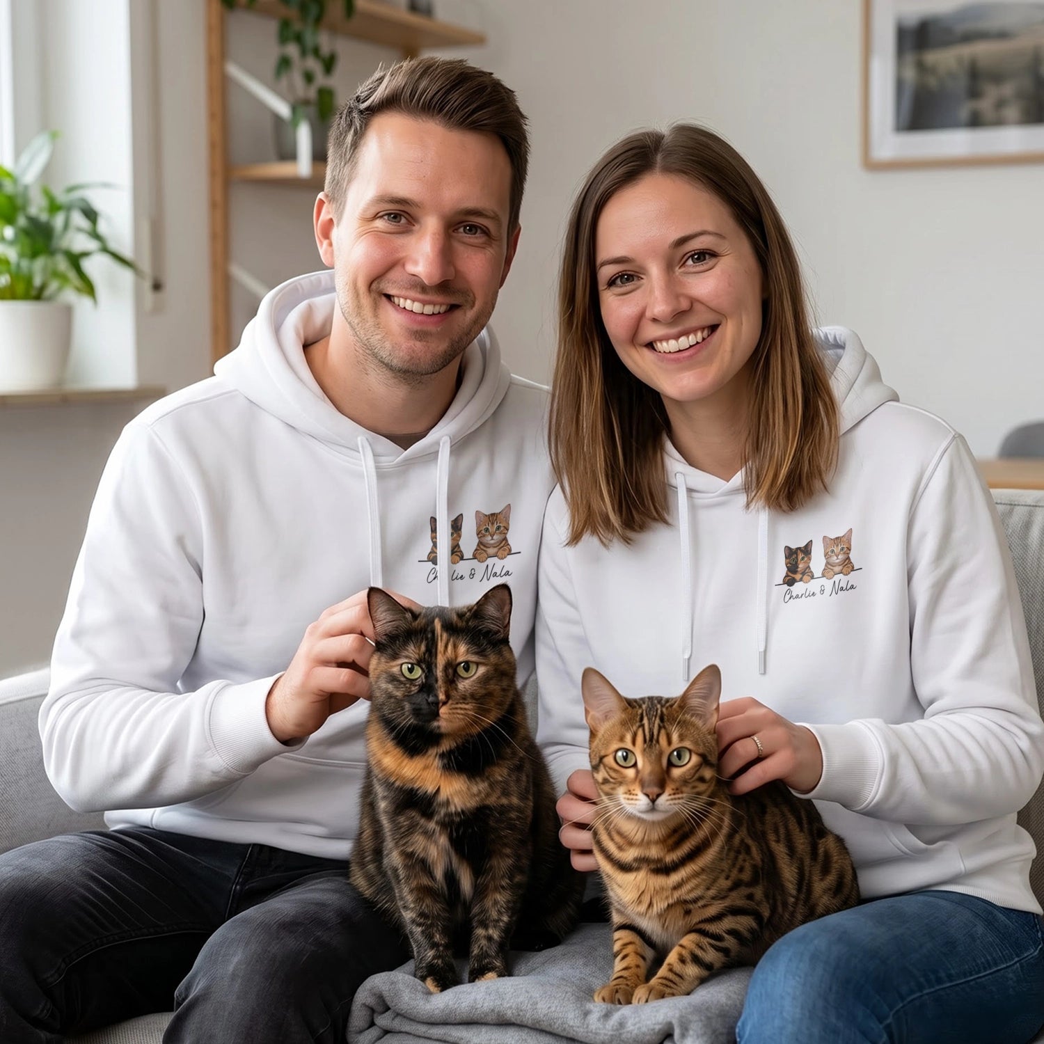 Personalisierter Hoodie "Cartoon Katze"