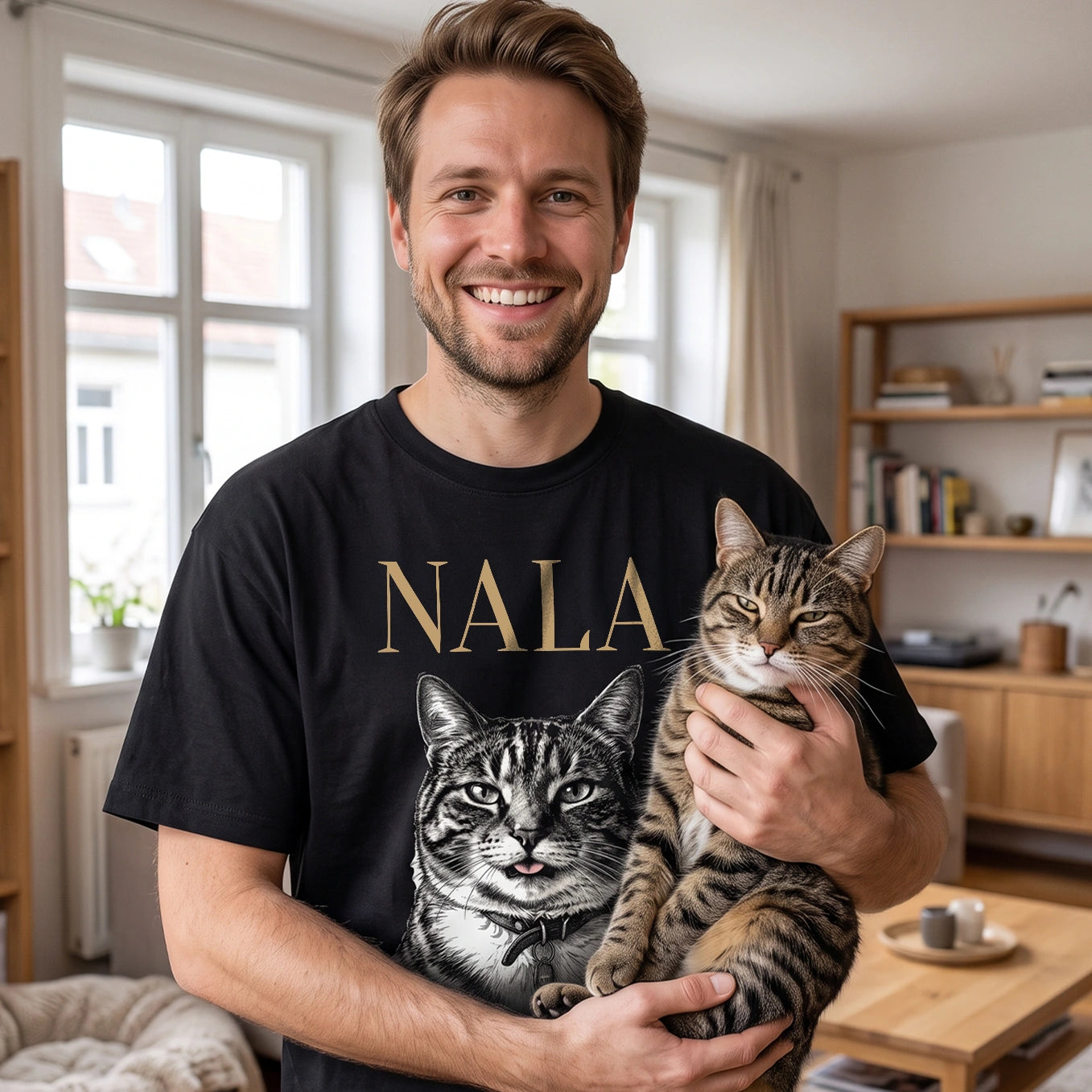 Personalisiertes T-Shirt "Katze Retro"