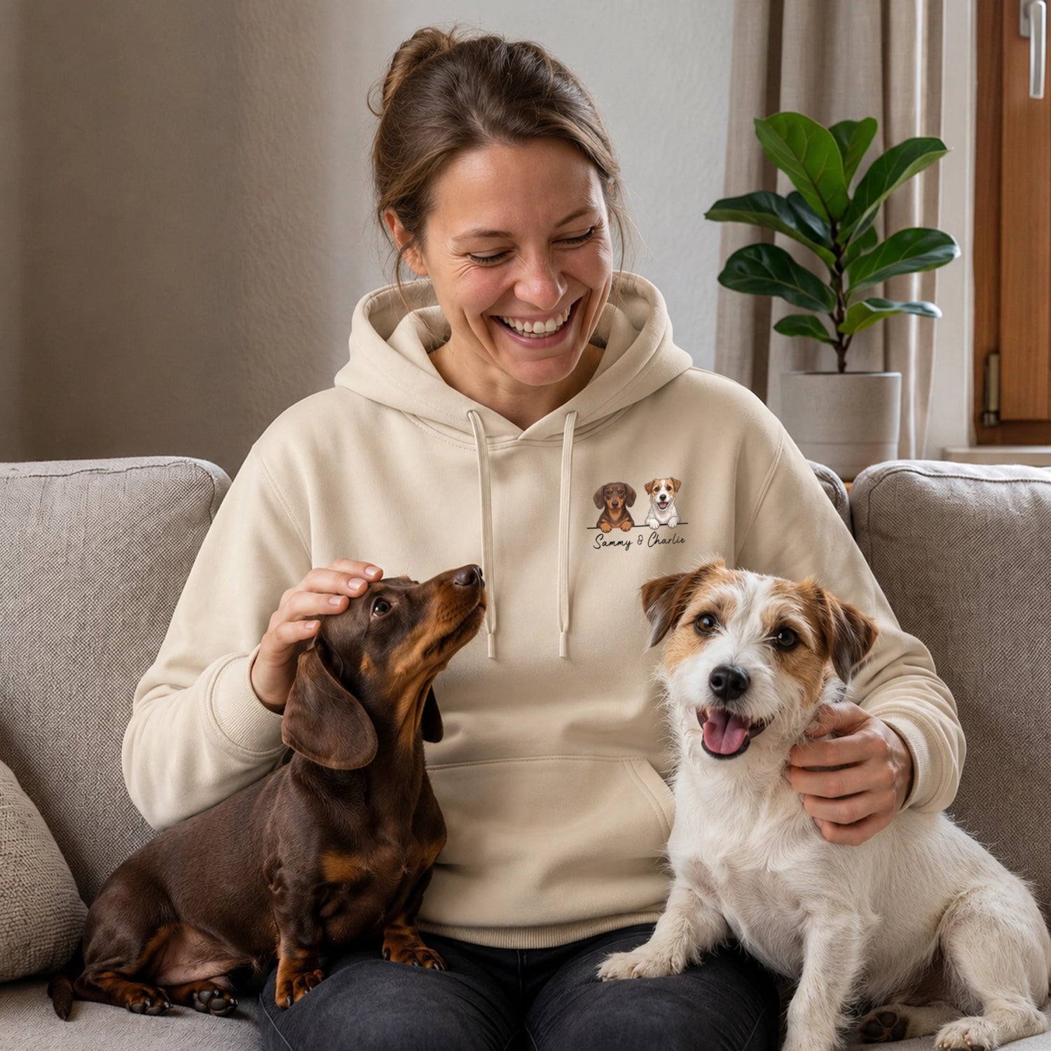 Personalisierter Hoodie "Cartoon Hund"