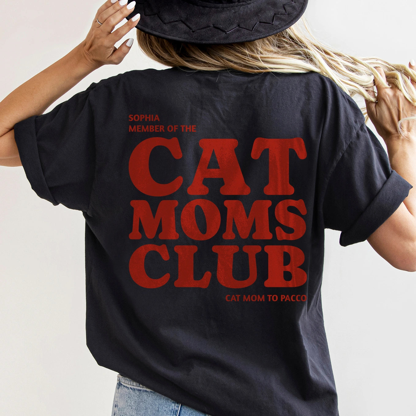Personalisiertes T-Shirt "Cat Moms Club"