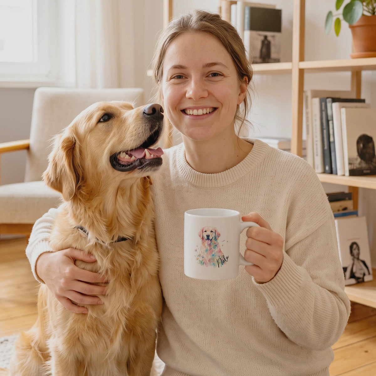 Personalisierte Tasse "Wasserfarben Blumen" – personalisiertes Geschenk – Ansicht 3
