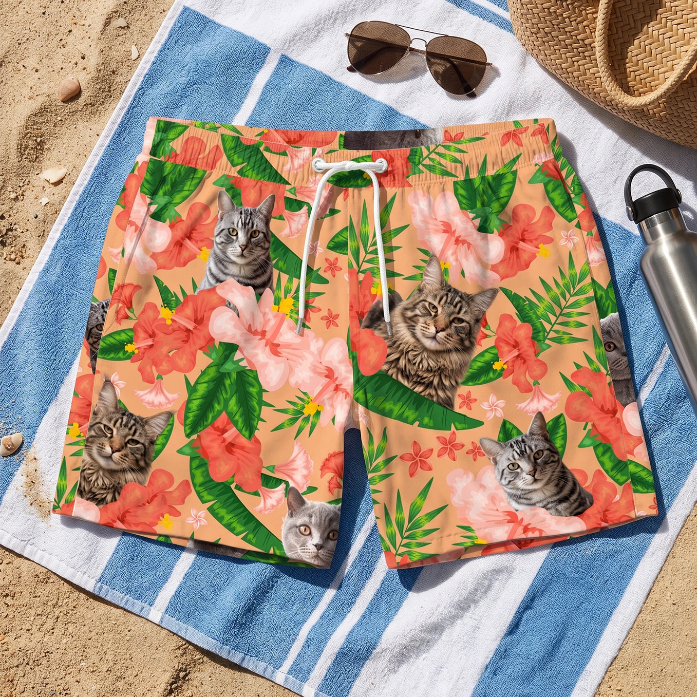 Personalisierte Badehose "Katze"