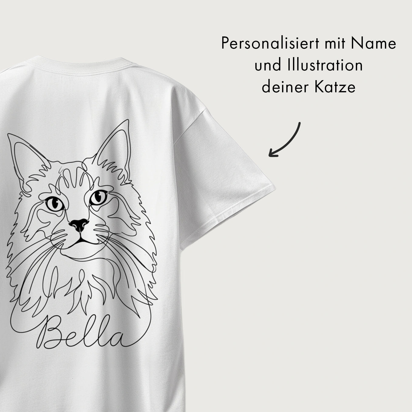 Personalisiertes Oversized Shirt "Cat Mom" mit Ärmeldruck