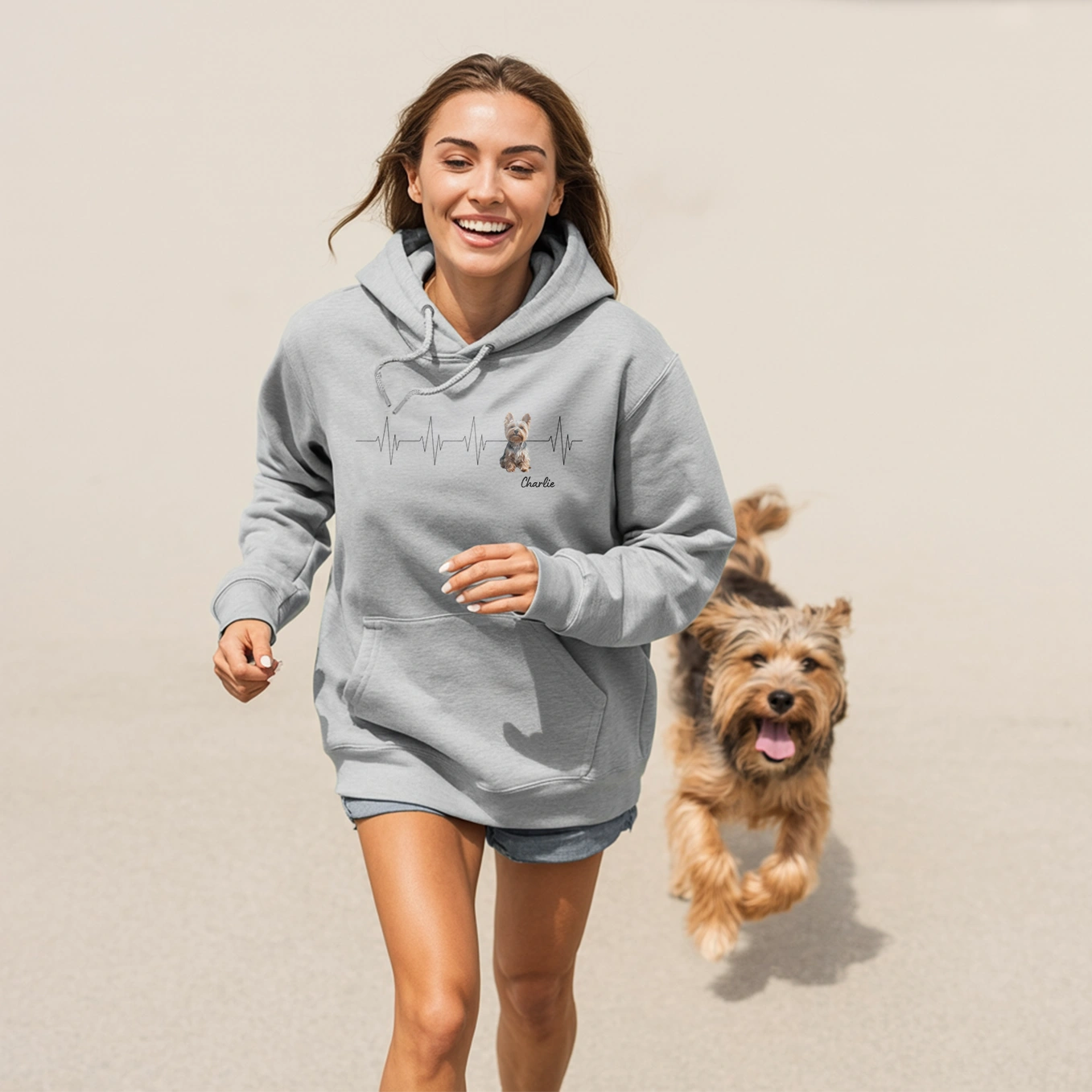 Personalisierter Hoodie ''Herzschlag Haustier''