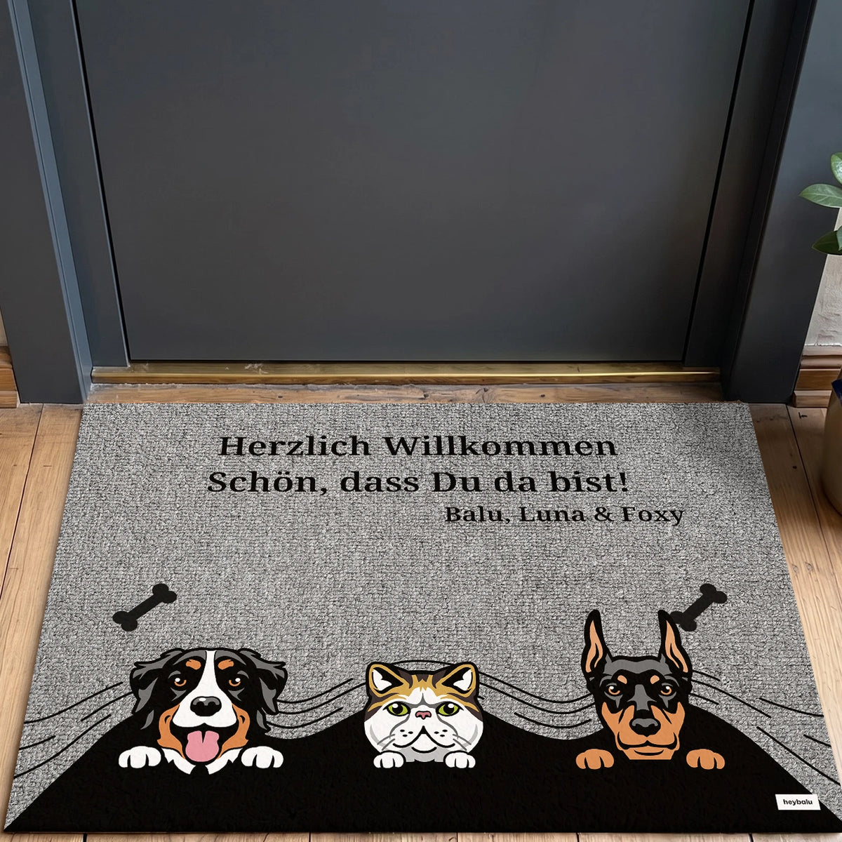 Personalisierte Fußmatte "Spähende Haustiere" im Comic-Stil – personalisiertes Geschenk – Ansicht 6