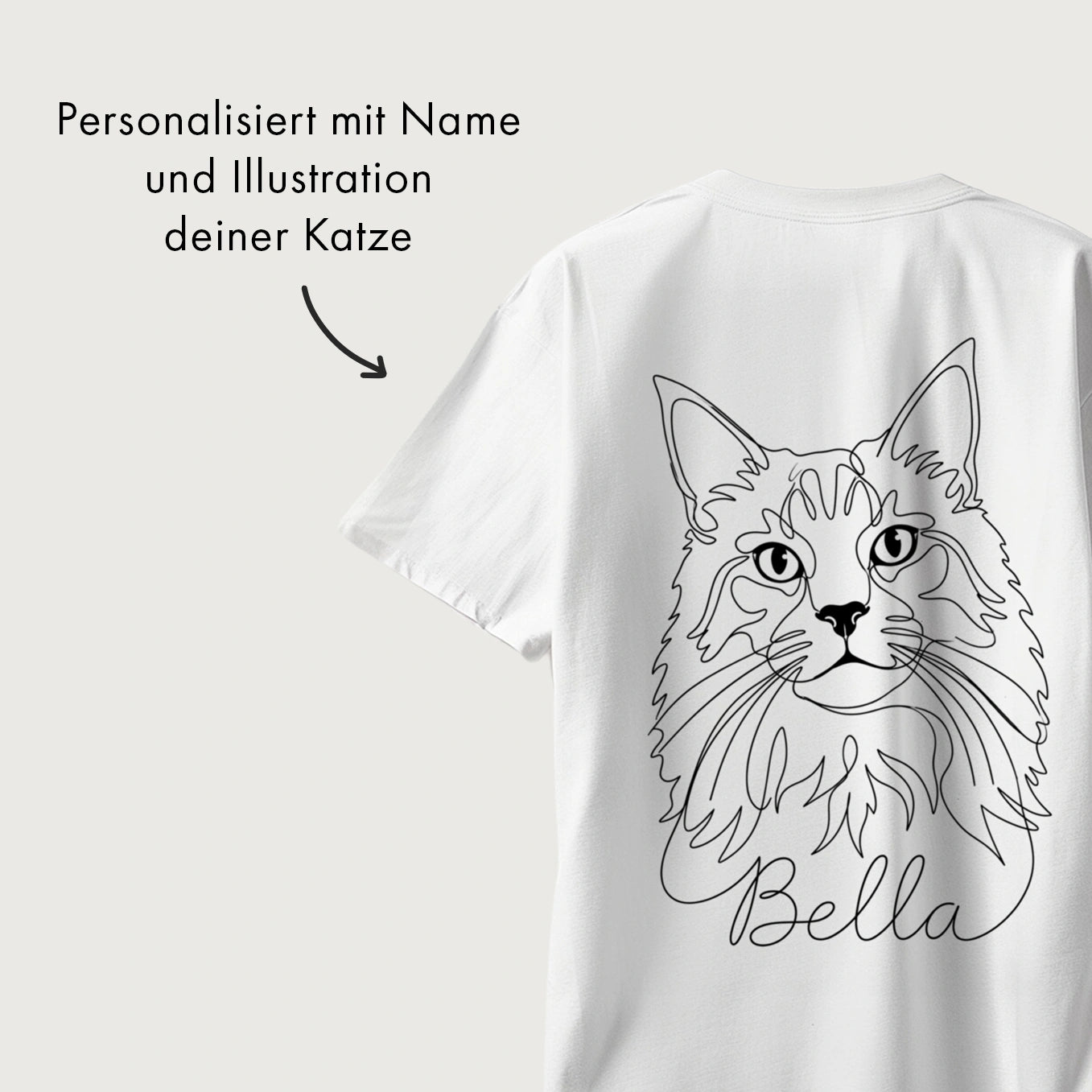 Personalisiertes Oversized Shirt "Cat Mom" mit Ärmeldruck