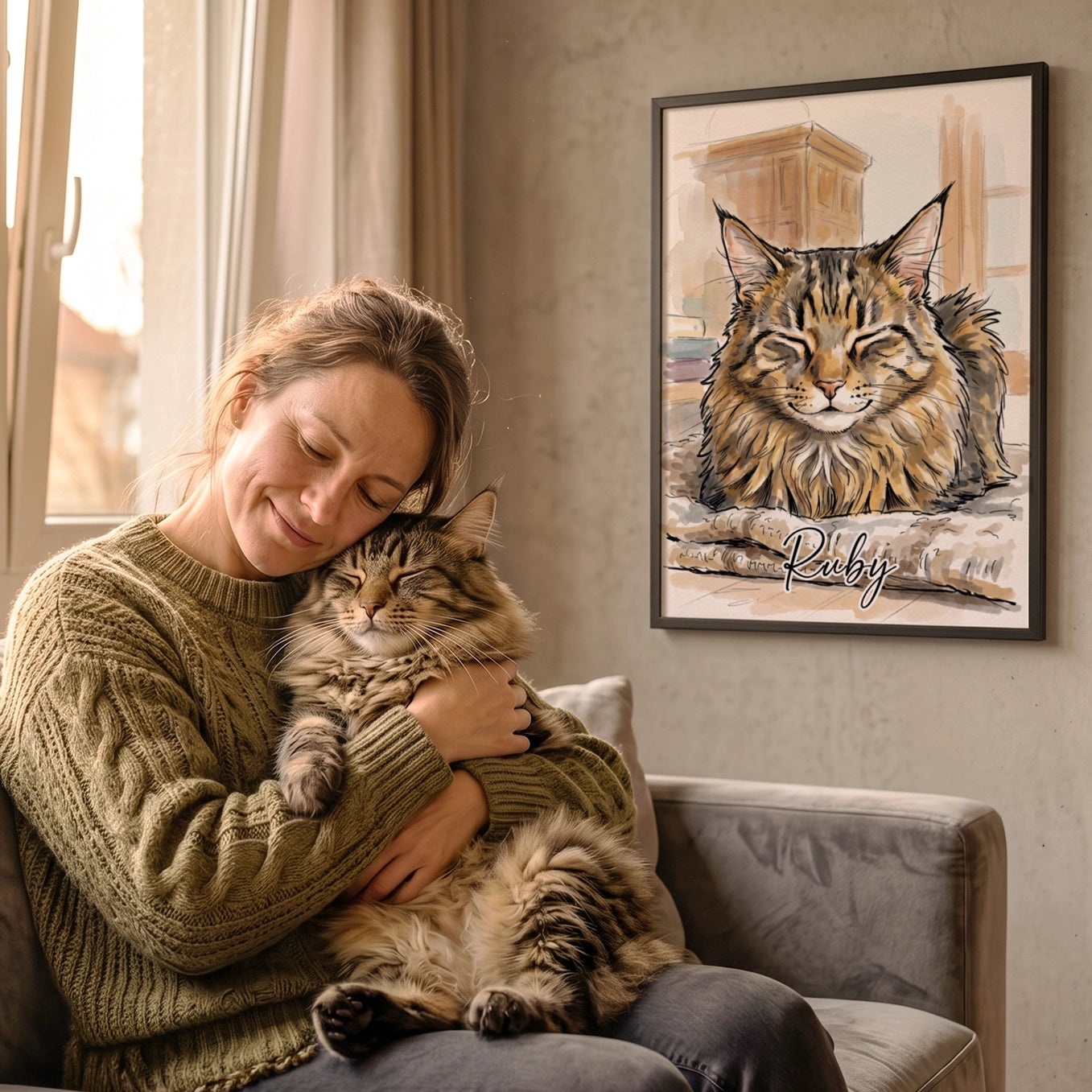 Personalisiertes Poster "Sketch Katze"