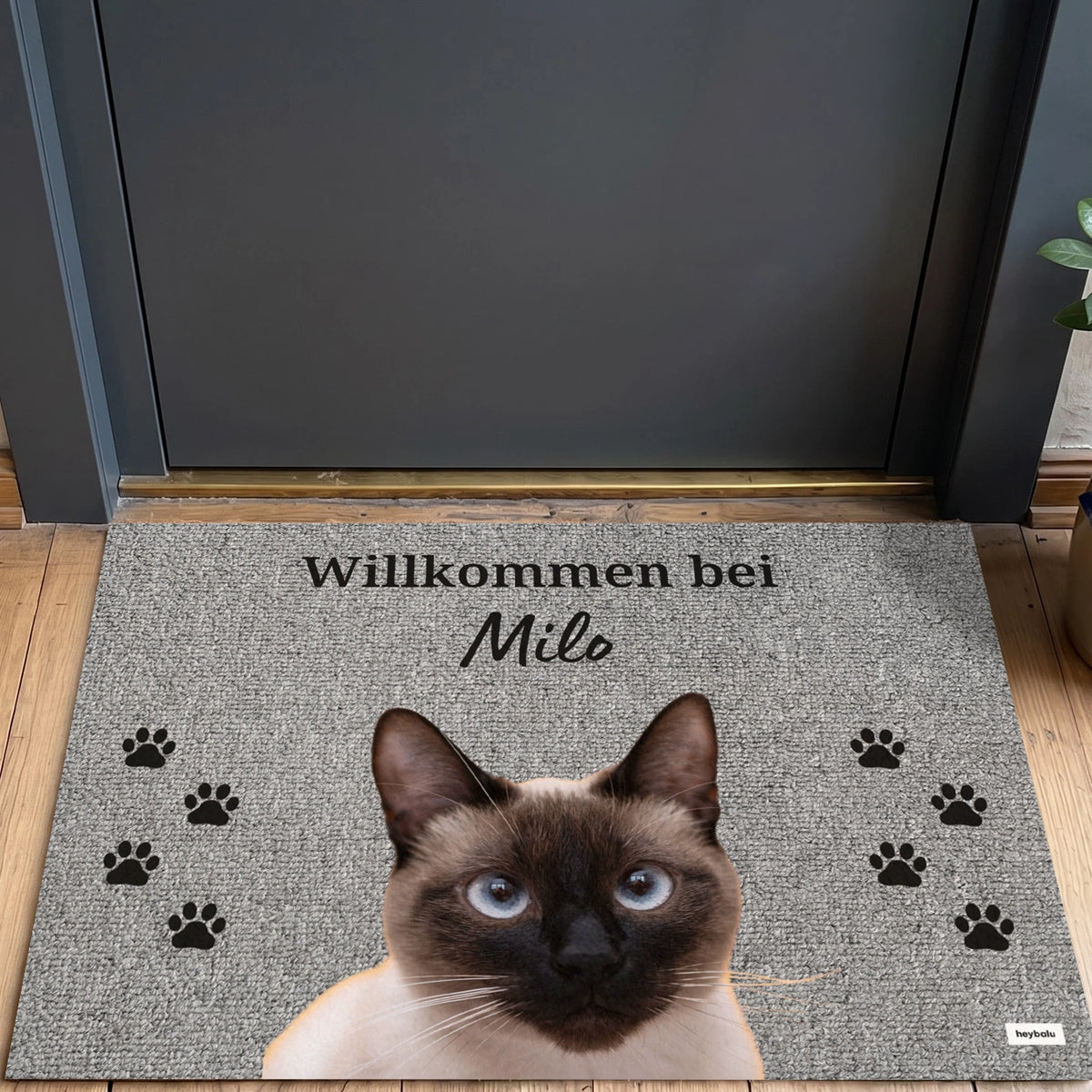 Personalisierte Fußmatte mit Foto deiner Katze