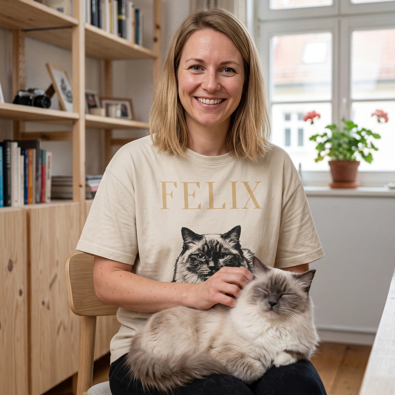 Personalisiertes T-Shirt "Katze Retro"