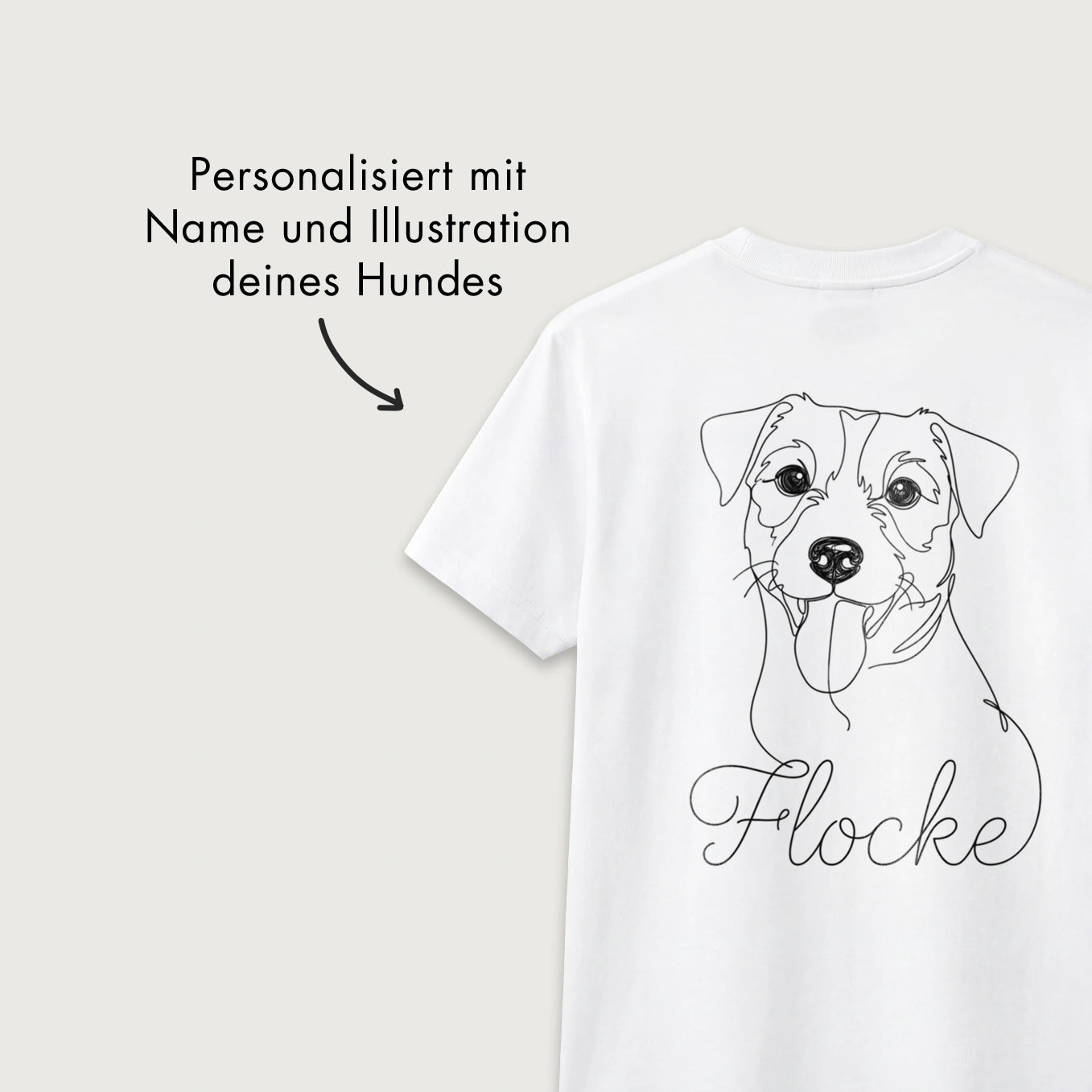 Personalisiertes T-Shirt "Dog Mom" mit Ärmeldruck