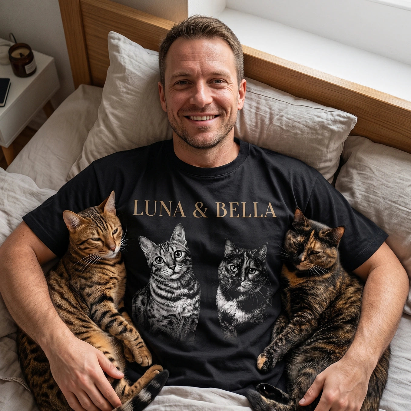 Personalisiertes T-Shirt "Katze Retro"