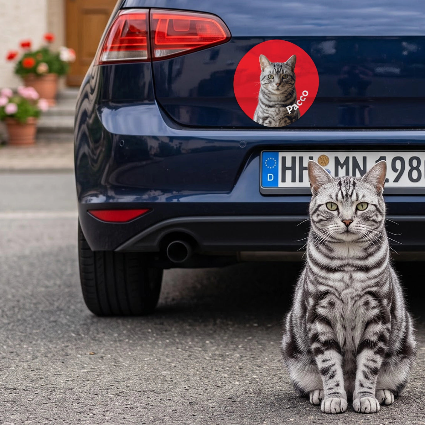 Personalisierter Autoaufkleber "Katzenfoto"
