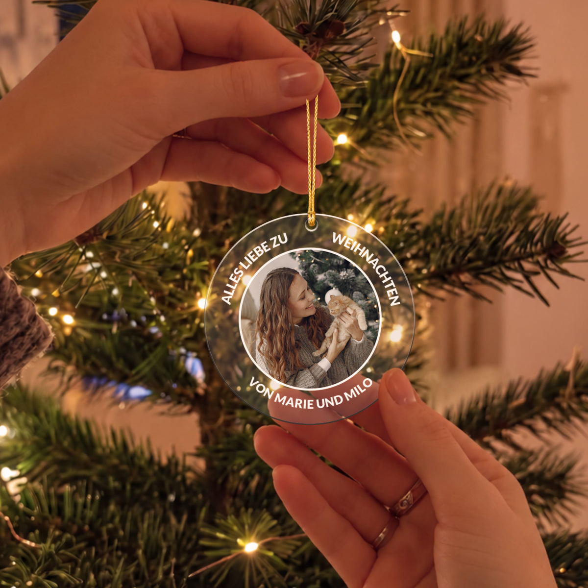 Weihnachtsbaumschmuck "Dein Foto & Text"
