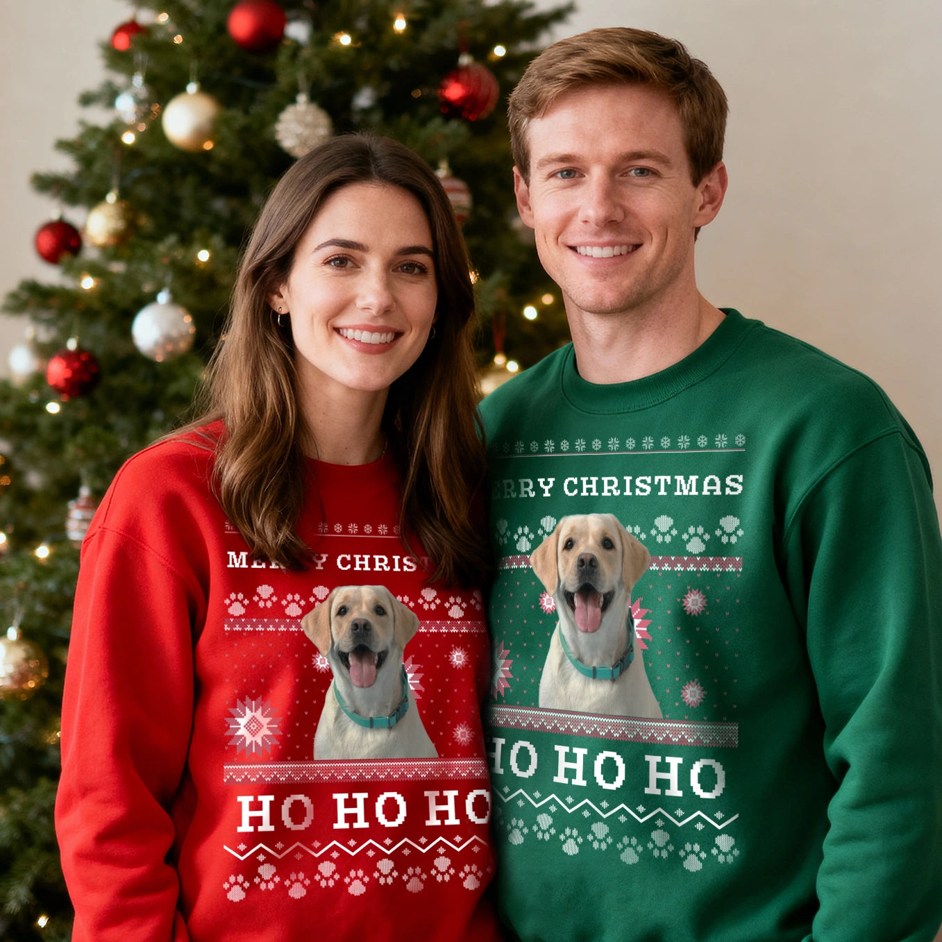 Personalisierter Christmas Sweater "Ho Ho Ho"