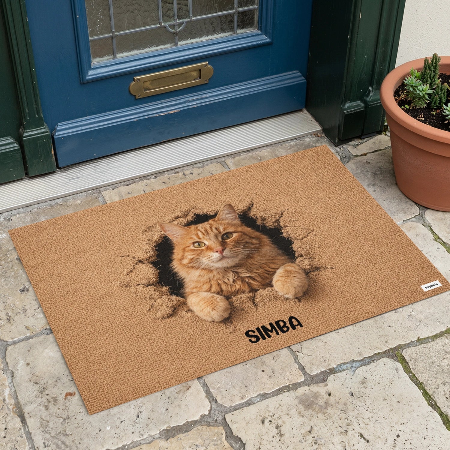 Personalisierte Fußmatte Katze "Durchbruch"