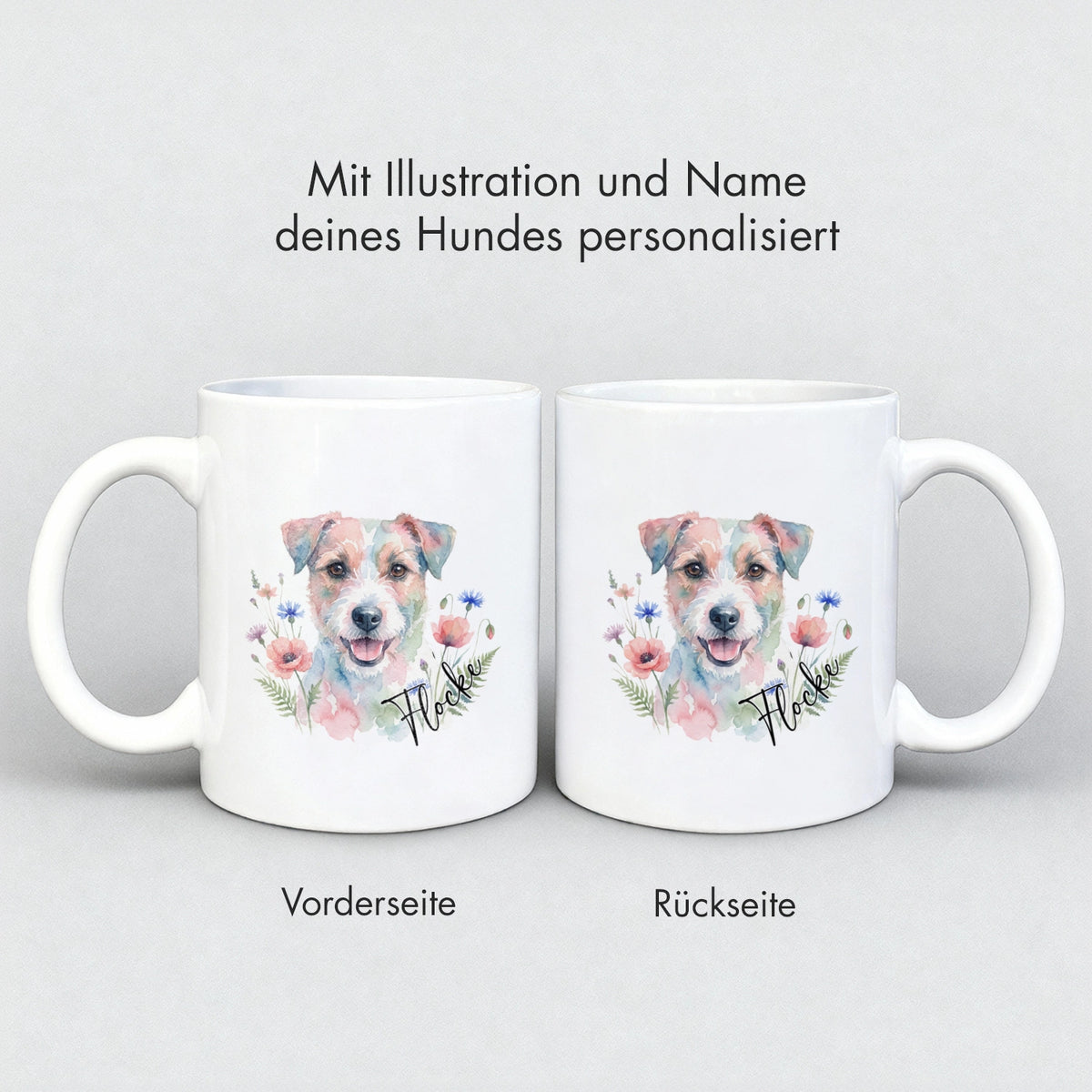 Personalisierte Tasse "Wasserfarben Blumen" – personalisiertes Geschenk – Ansicht 5