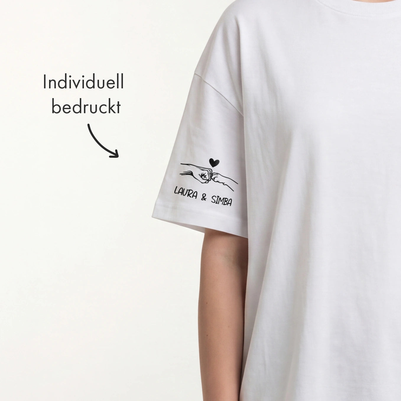Personalisiertes Oversized Shirt "Cat Mom" mit Ärmeldruck