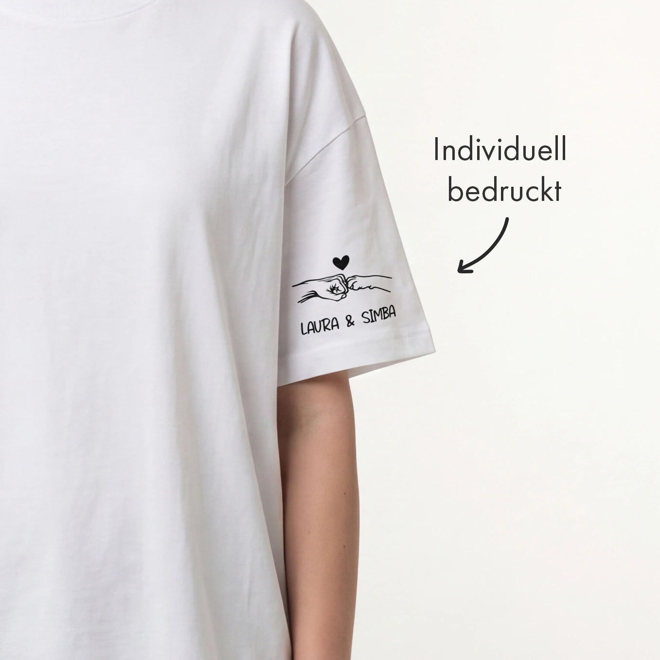 Personalisiertes Oversized Shirt "Cat Mom" mit Ärmeldruck