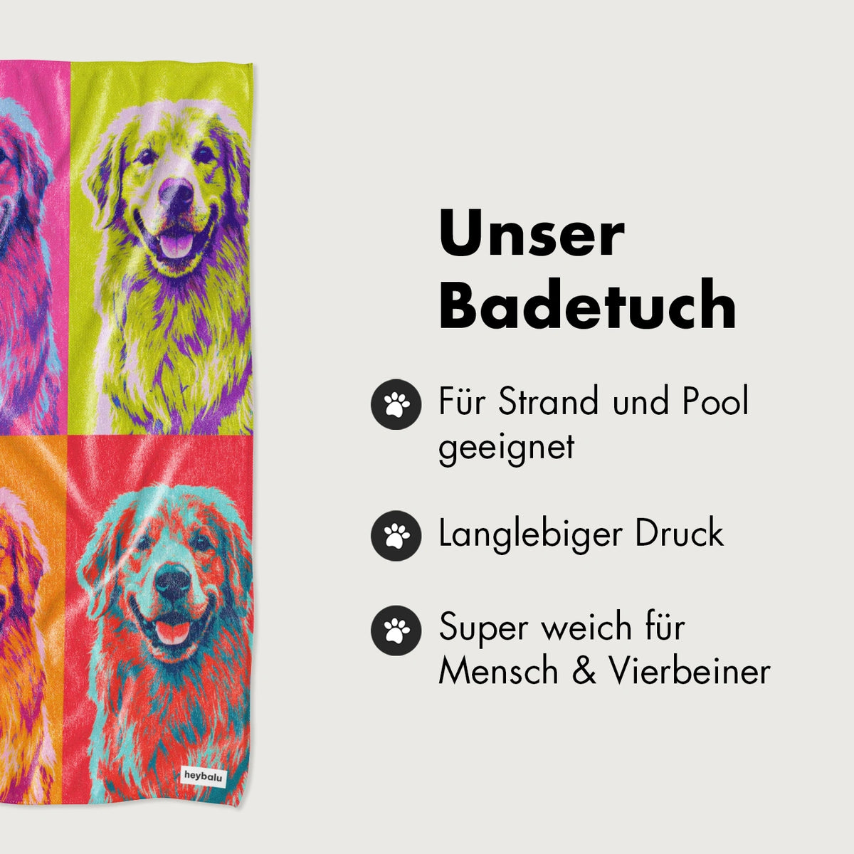 Infografik Pop-Art-Badetuch: für Strand und Pool geeignet, langlebiger Druck, super weich