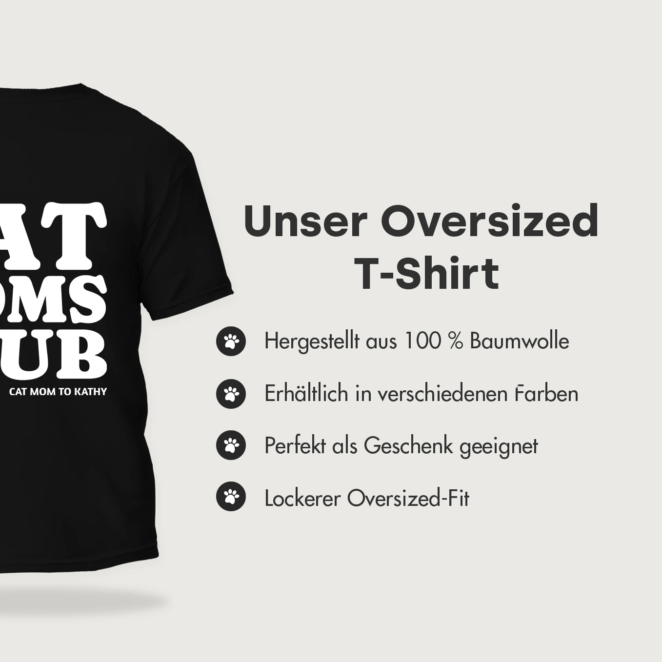 Personalisiertes T-Shirt "Cat Moms Club"