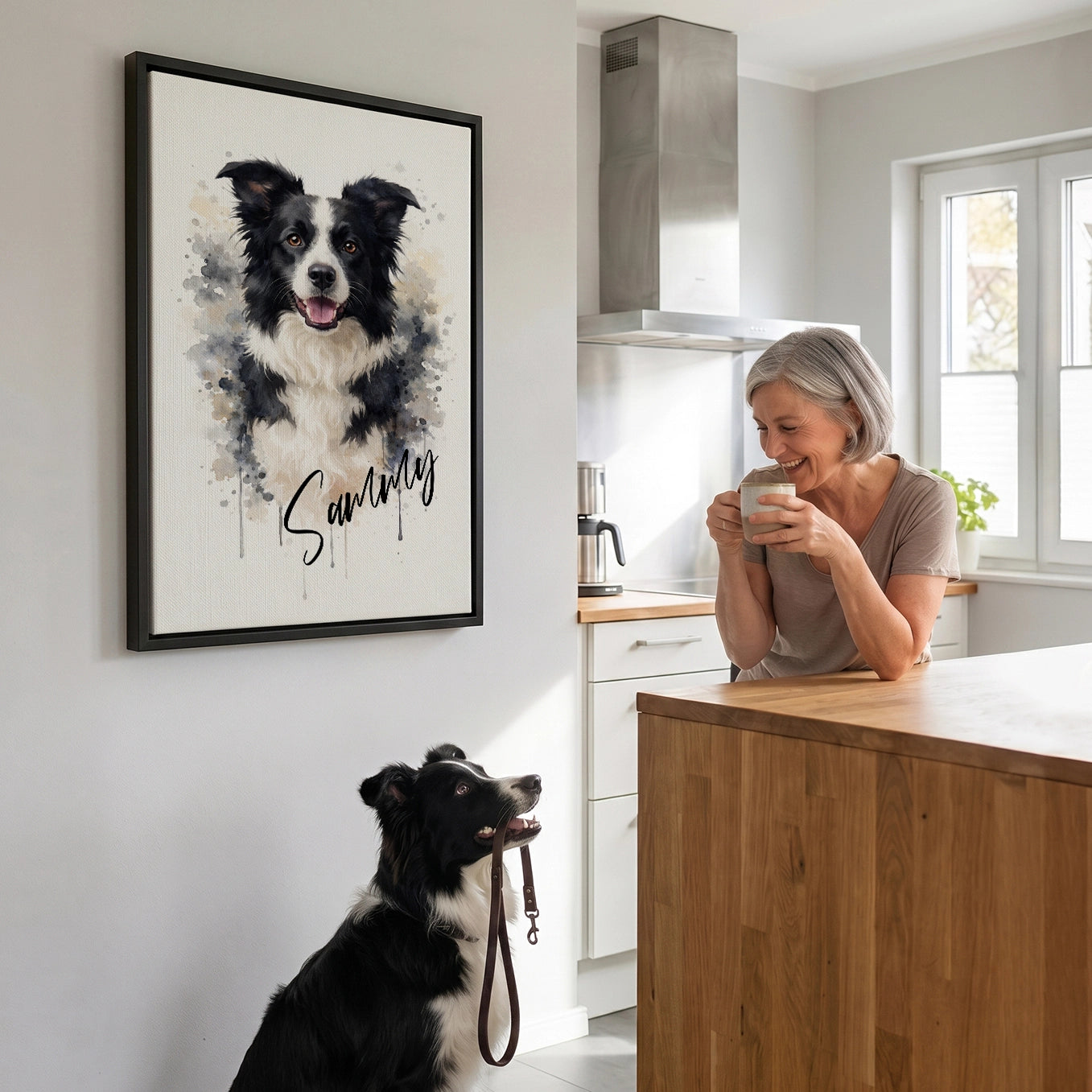 Personalisierte Leinwand "Wasserfarben Hund"