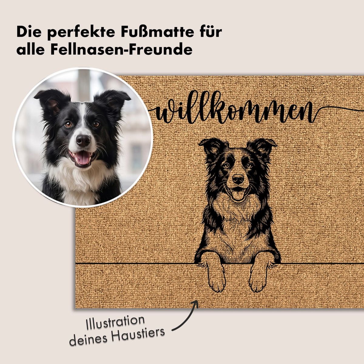 Personalisierte Fußmatte "Foto Haustier"