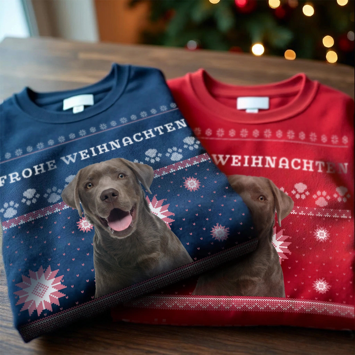 Personalisierter Christmas Sweater "Ho Ho Ho"