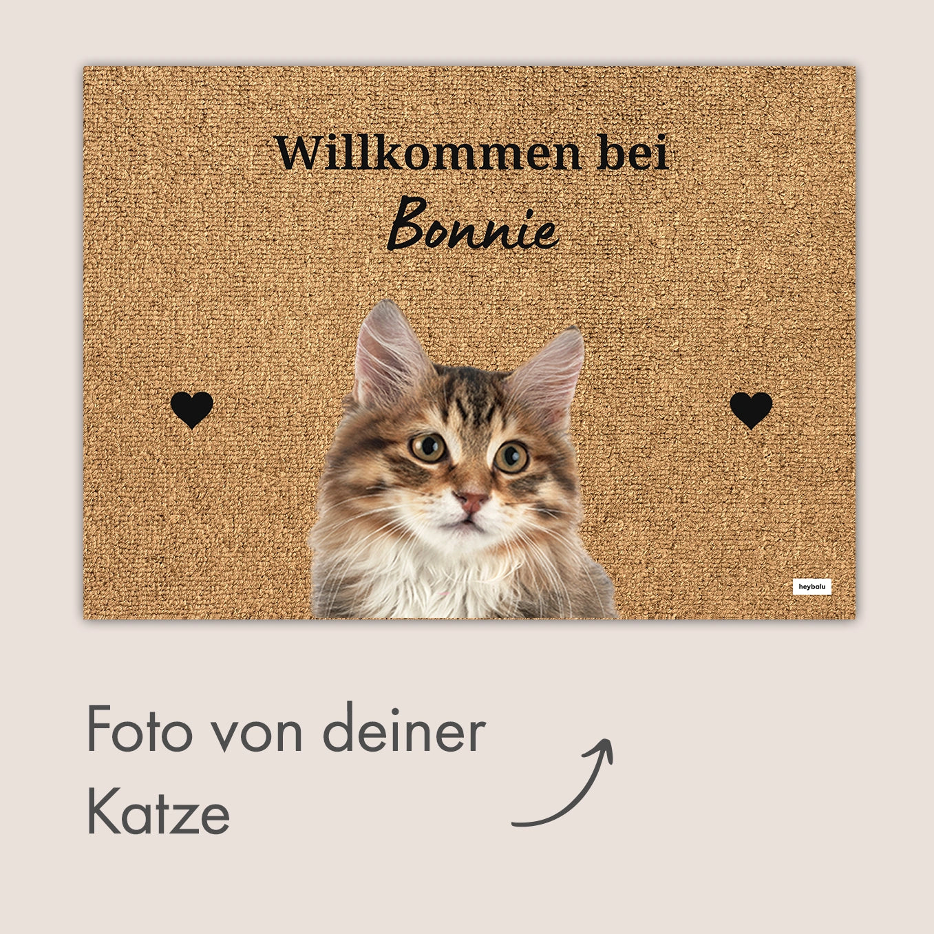 Personalisierte Fußmatte mit Foto deiner Katze