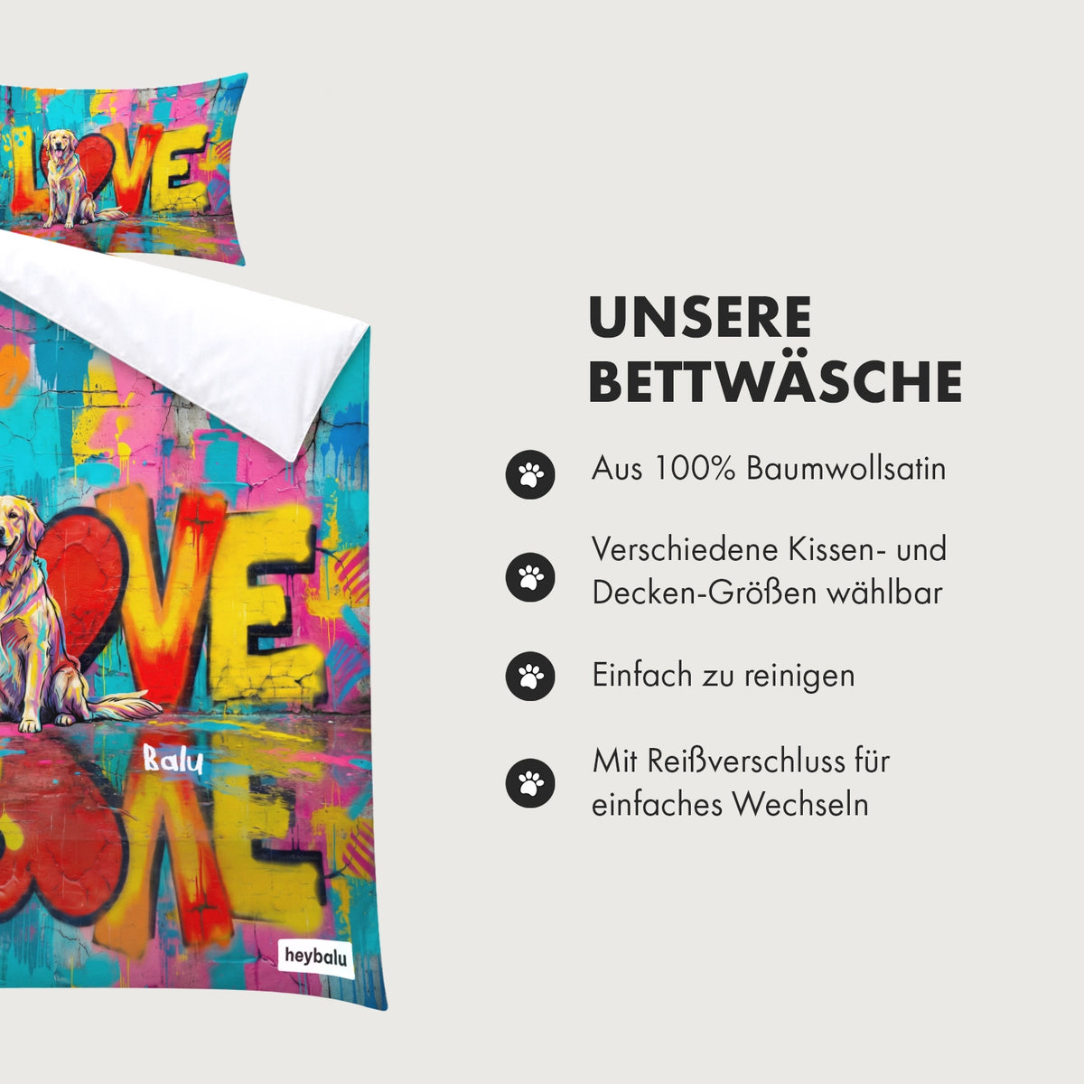 Personalisierte Bettwäsche "LOVE"