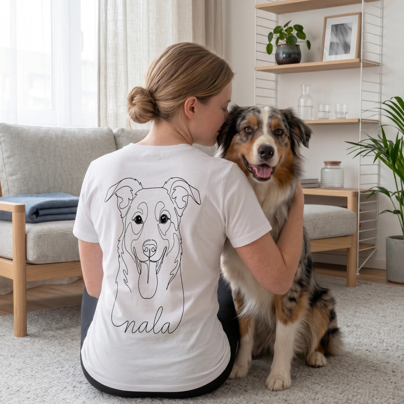 Personalisiertes Regular T-Shirt "Dog Mom" mit Ärmeldruck