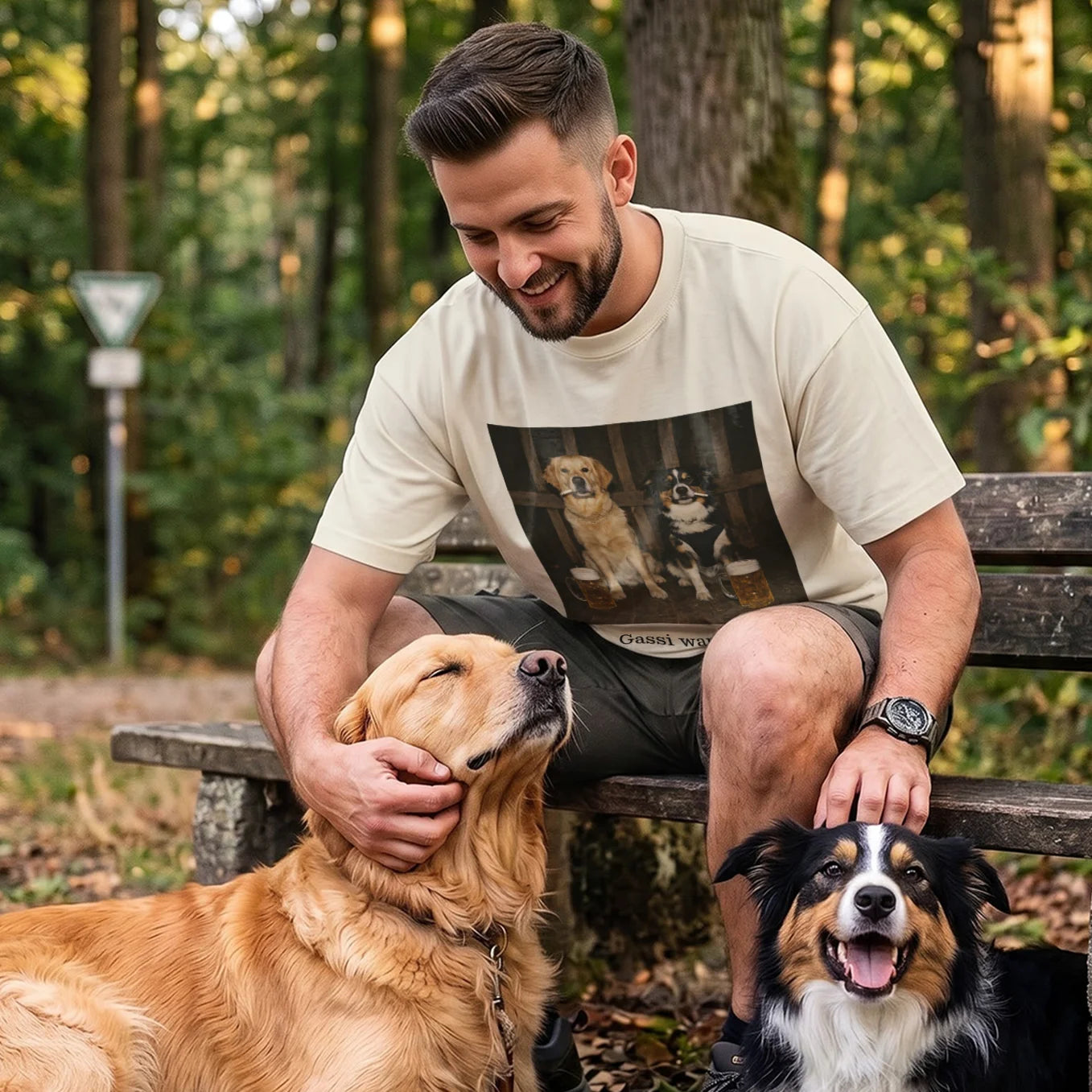 Personalisiertes T-Shirt "Gassi war hart"
