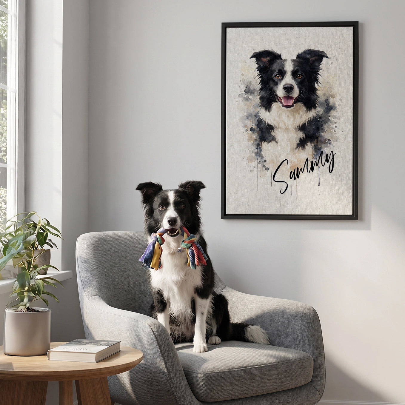 Personalisierte Leinwand "Wasserfarben Hund"