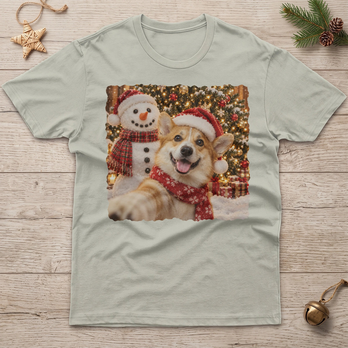 Personalisiertes Oversized T-Shirt "Hund Weihnachten" mit Foto