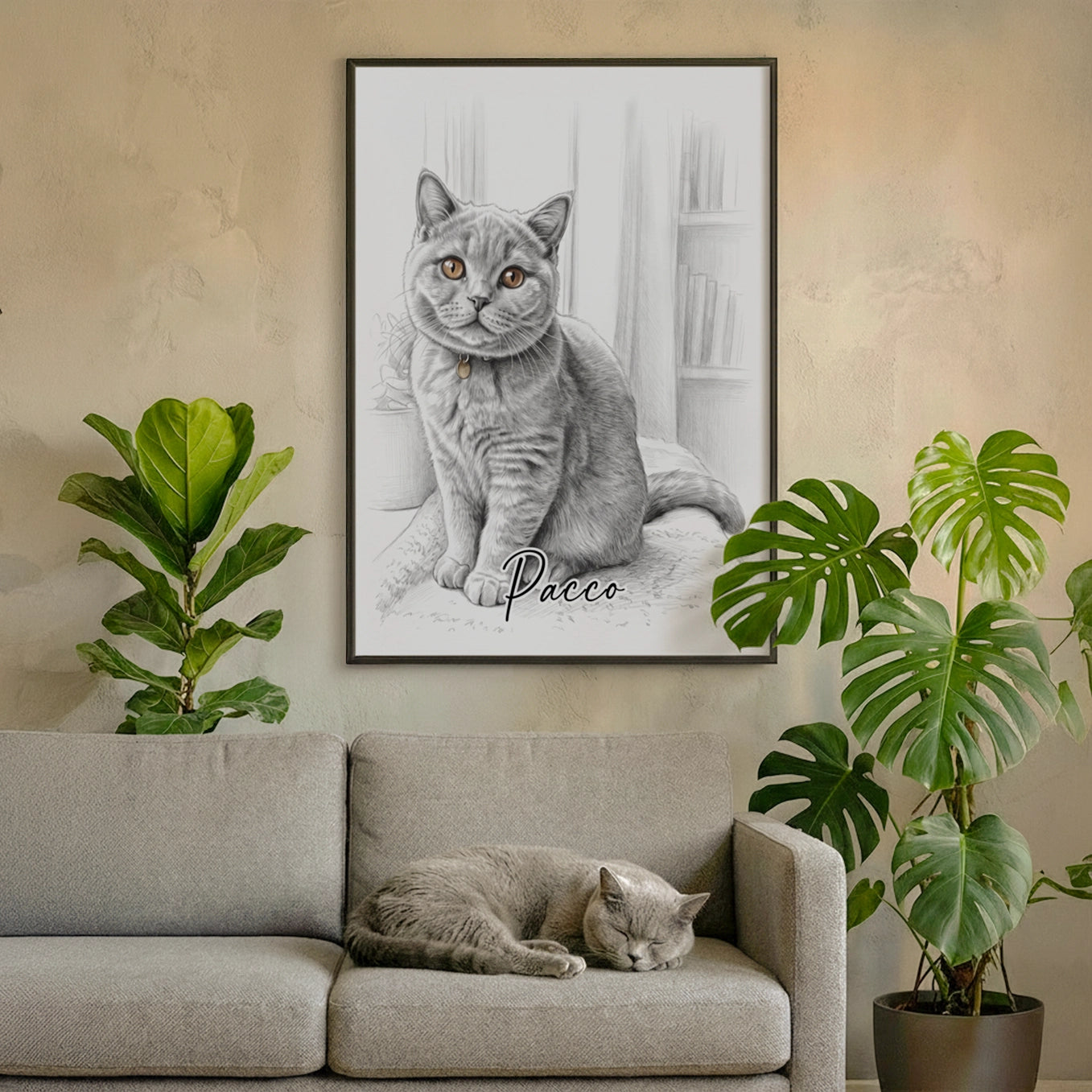 Personalisiertes Poster "Sketch Katze"