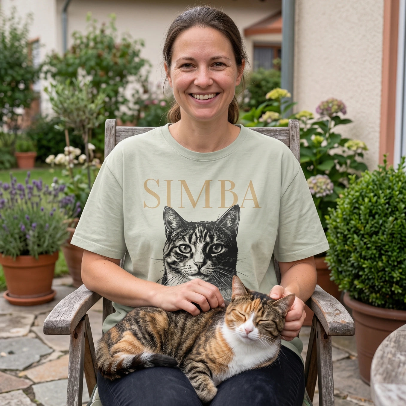 Personalisiertes T-Shirt "Katze Retro"