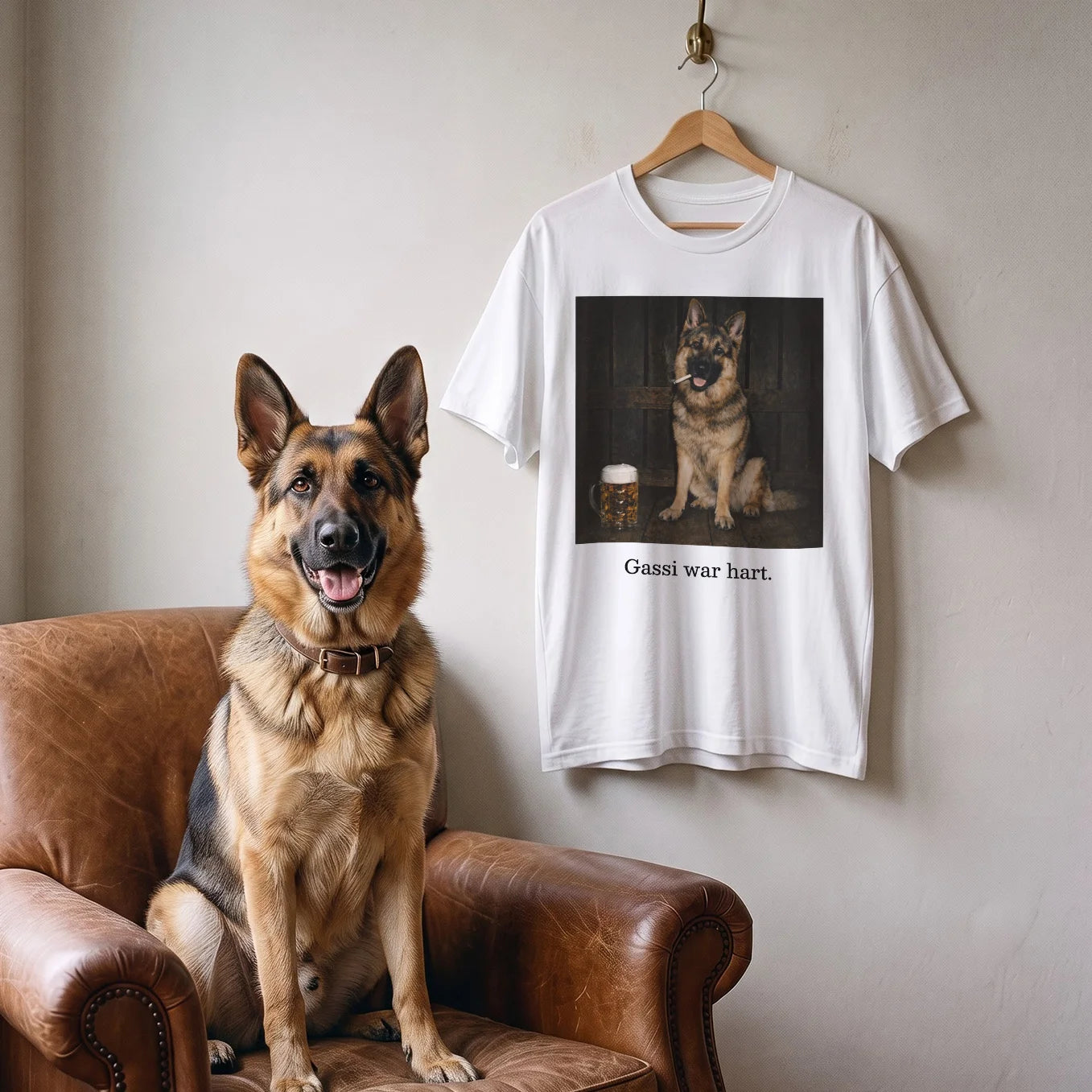 Personalisiertes T-Shirt "Gassi war hart"