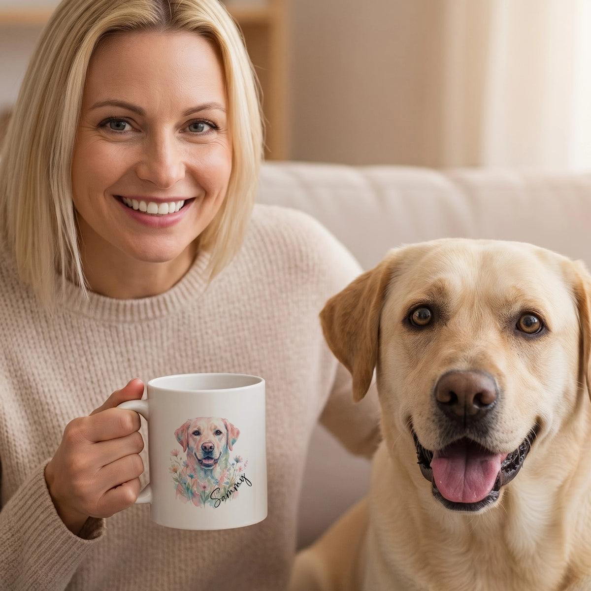 Personalisierte Tasse "Wasserfarben Blumen" – personalisiertes Geschenk – Ansicht 7