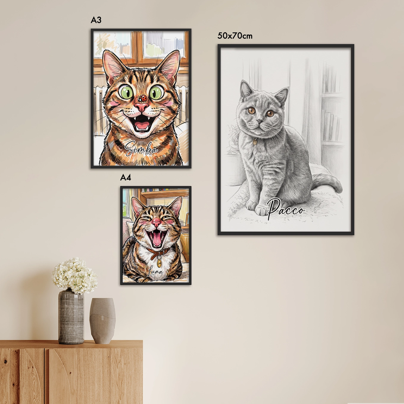 Personalisiertes Poster "Sketch Katze"