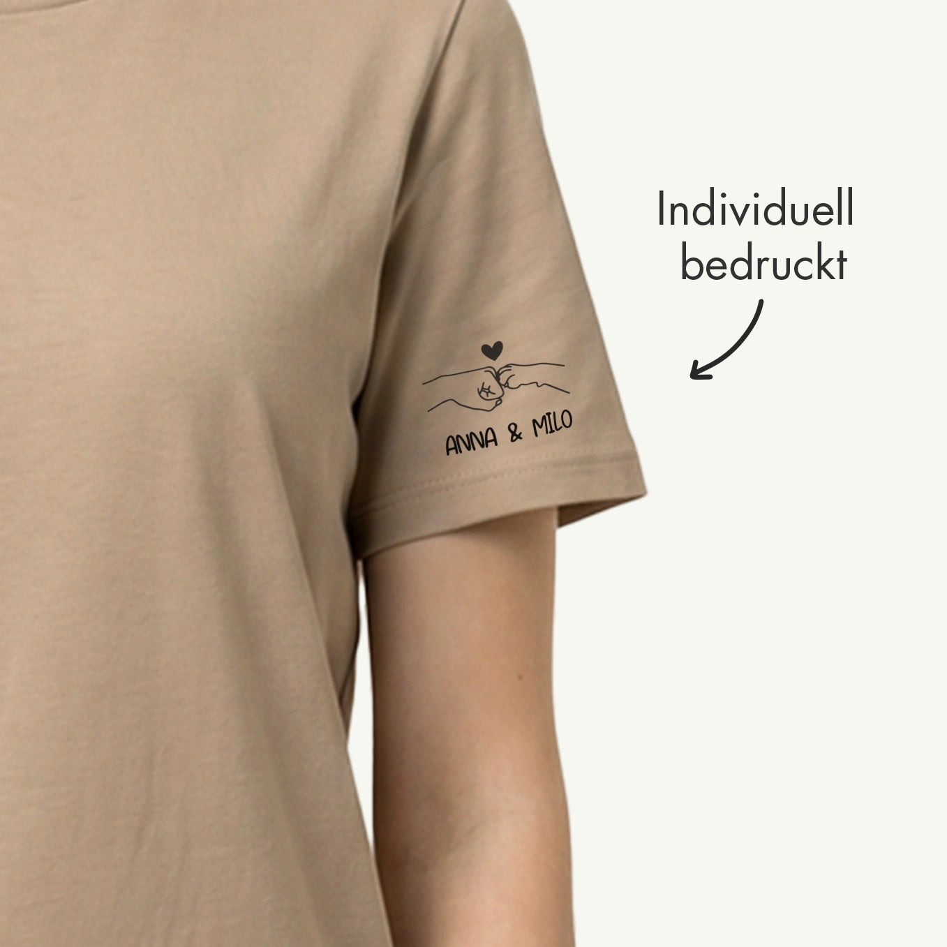 Personalisiertes T-Shirt "Dog Mom" mit Ärmeldruck