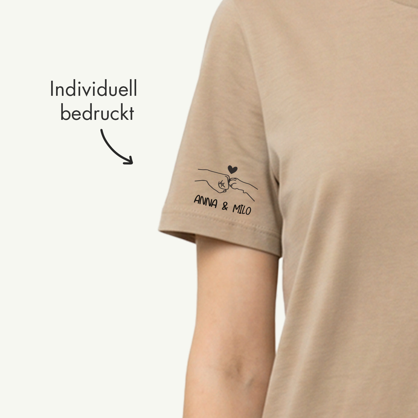 Personalisiertes Regular T-Shirt "Dog Mom" mit Ärmeldruck
