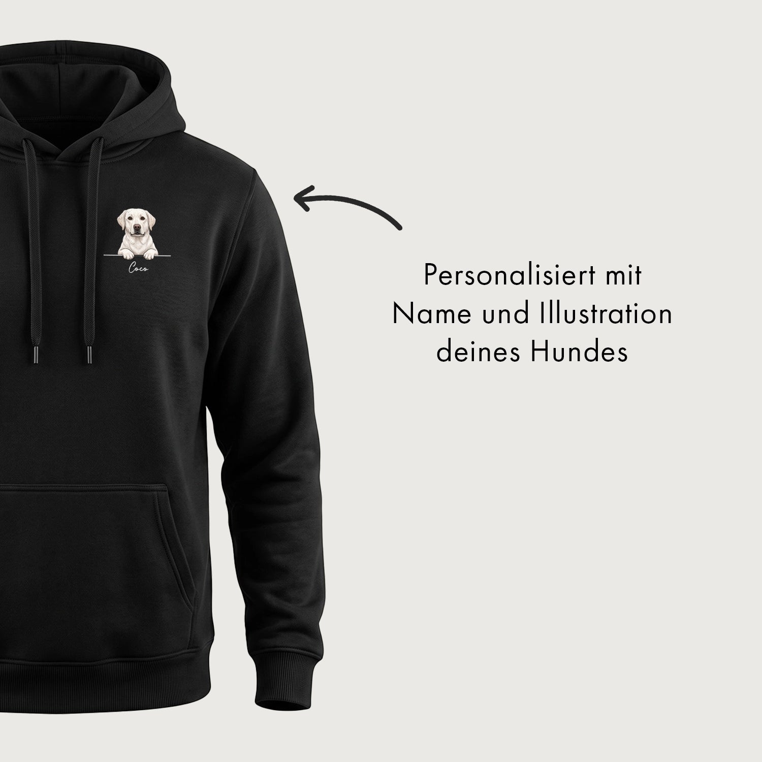 Personalisierter Hoodie "Cartoon Hund"