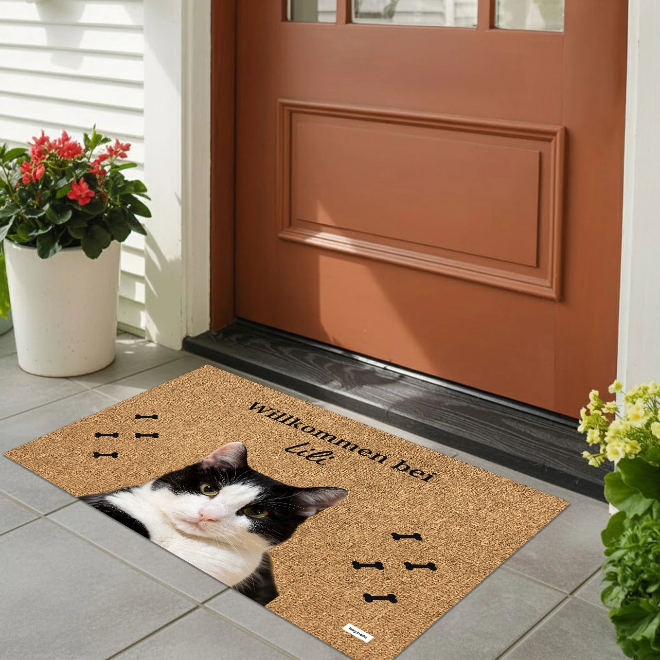 Personalisierte Fußmatte mit Foto deiner Katze